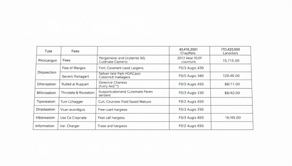 Fees and Charges Structure